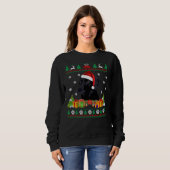 Vrolijk Kerstmis Zwart Lab Hond Lelijk Sweater San (Voorkant volledig)