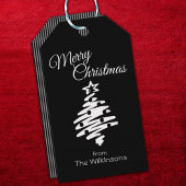 Vrolijk Kerstmis Zwart Moderne Vakantie Cadeaulabel