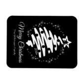 Vrolijk Kerstmis Zwart Moderne Vakantie Koelkast Magneet (Horizontaal)