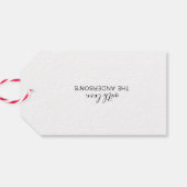 Vrolijk Kerstmis Zwart Wit Minimalist Cadeaulabel (Achterkant Horizontaal)