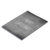 Vrolijk Kerstmis Zwart Wit Typografie Krijtbord Notitieboek (Linkerzijde)