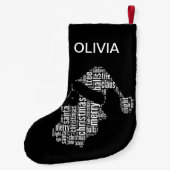 Vrolijk Kerstmis Zwart-wit Typografie Santa Kleine Kerstsok (Achterkant)