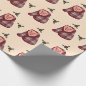 Vrolijk Kerstmis Zwijnen in Dekens Verpakking Cadeaupapier (Hoek)