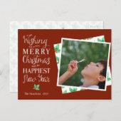 Vrolijk Kerstmisbriefje Vakantiefoto Briefkaart (Voorkant / Achterkant)