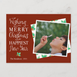 Vrolijk Kerstmisbriefje Vakantiefoto Briefkaart