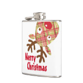 Vrolijk kerstmisch aangeschoten rendier heupfles (Links)