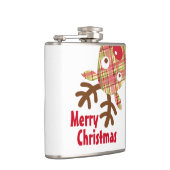 Vrolijk kerstmisch aangeschoten rendier heupfles (Rechts)