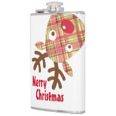 Vrolijk kerstmisch aangeschoten rendier heupfles (Links)