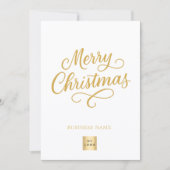 Vrolijk Kerstmisgoud script business logo merk Feestdagenkaart (Voorkant)