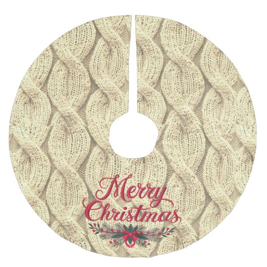 Vrolijk Kerstmiskabelgebreide trui Haak Kerstboom Rok (Voorkant)