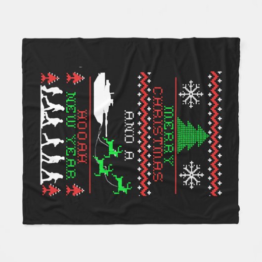 Vrolijk Kerstmisleger Nieuwjaar Fleece Deken (Voorkant (Horizontaal))