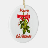 Vrolijk kerstmisletoe aangepast keramisch ornament (Rechts)