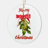 Vrolijk kerstmisletoe aangepast keramisch ornament (Links)