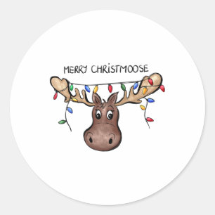 Vrolijk Kerstmismannetje Kerstminnaar Holid Ronde Sticker