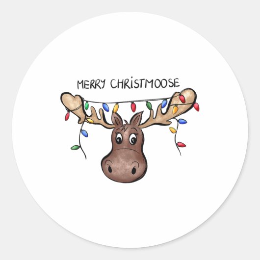 Vrolijk Kerstmismannetje Kerstminnaar Holid Ronde Sticker (Voorkant)