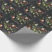 Vrolijk Kerstmismaretak Santa Robin Cadeaupapier (Hoek)