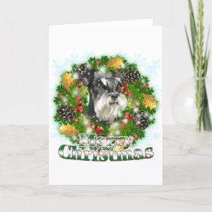 Vrolijk Kerstmisminiatuur Schnauser Feestdagen Kaart
