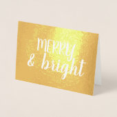 Vrolijk Kerstmispenseelstreek Kalligrafie Goud Folie Kaarten (Voorkant)