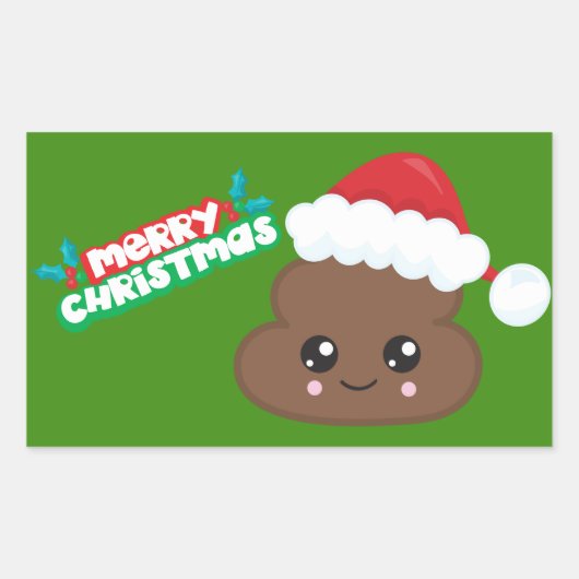 Vrolijk Kerstmispoep Emoji-Stickers Rechthoekige Sticker (Voorkant)
