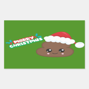 Vrolijk Kerstmispoep Emoji-Stickers Rechthoekige Sticker