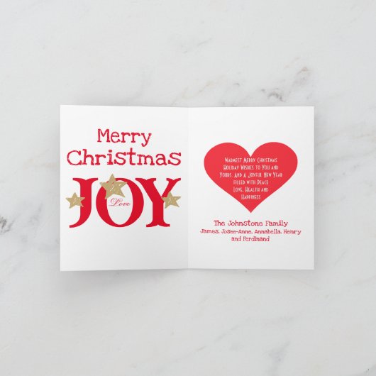 Vrolijk Kerstmisrustiek Script Gevouwen Vakantie K Feestdagen Kaart (Binnen)