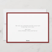 Vrolijk Kerstmisscript 3 foto collage rood Feestdagenkaart (Achterkant)