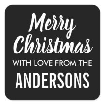 Vrolijk kerstmodern minimalistisch cadeau label st