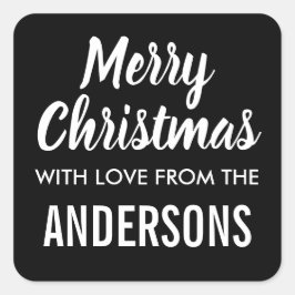 Vrolijk kerstmodern minimalistisch cadeau label st