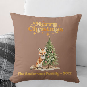 Vrolijk kerstmokka goud schattige vos kussen