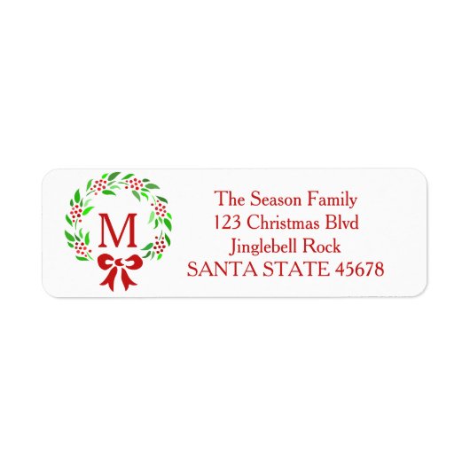 Vrolijk kerstmonogram met etiket (Voorkant)