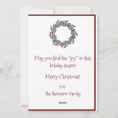 Vrolijk kerstmonogram met grote feestdag feestdagenkaart (Achterkant)