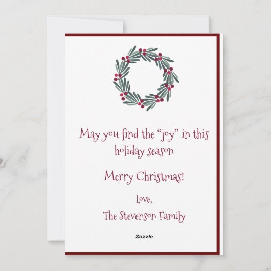 Vrolijk kerstmonogram met grote feestdag feestdagenkaart (Achterkant)