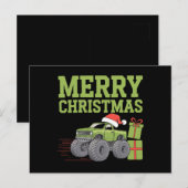 Vrolijk Kerstmonster Vrachtwagen Peuter Jongens Ke Briefkaart (Voorkant / Achterkant)