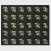 Vrolijk Kerstmonster Vrachtwagen Peuter Jongens Ke Cadeaupapier (Vlak)