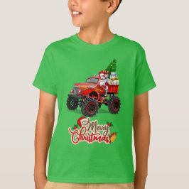 Vrolijk Kerstmonster Vrachtwagen Peuter Jongens Ke T-shirt