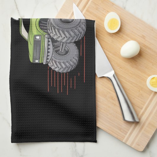 Vrolijk Kerstmonster Vrachtwagen Peuter Jongens Ke Theedoek (Quarter Fold)