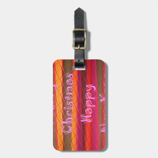 Vrolijk kerstmooi nieuwjaarskleurenontwerp bagagelabel (Voorkant verticaal)