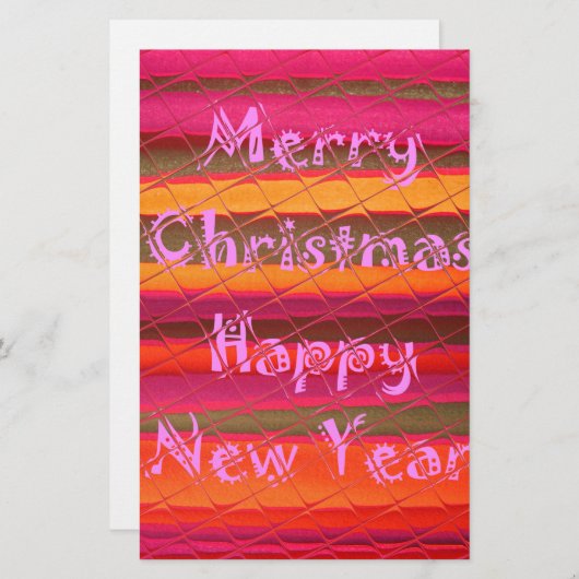 Vrolijk kerstmooi nieuwjaarskleurenontwerp briefpapier (Voorkant / Achterkant)