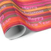 Vrolijk kerstmooi nieuwjaarskleurenontwerp cadeaupapier (Rol Hoek)