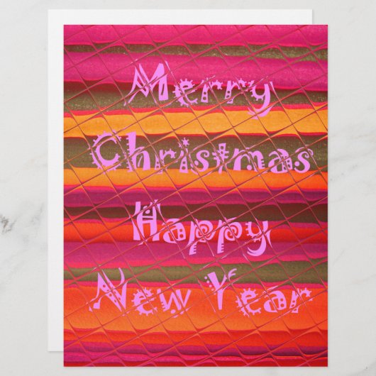 Vrolijk kerstmooi nieuwjaarskleurenontwerp custom briefhoofd (Voorkant / Achterkant)