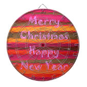 Vrolijk kerstmooi nieuwjaarskleurenontwerp dartbord (Voorkant)