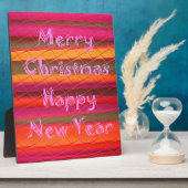 Vrolijk kerstmooi nieuwjaarskleurenontwerp fotoplaat (Zijkant)