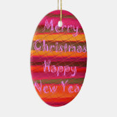 Vrolijk kerstmooi nieuwjaarskleurenontwerp keramisch ornament (Rechts)