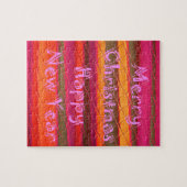 Vrolijk kerstmooi nieuwjaarskleurenontwerp legpuzzel (Horizontaal)