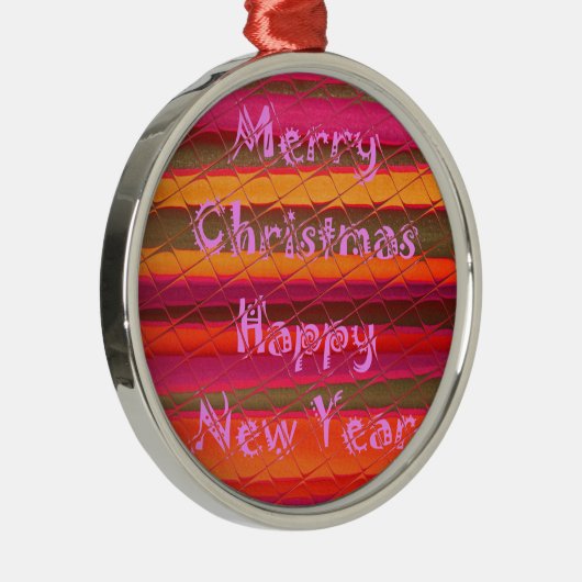 Vrolijk kerstmooi nieuwjaarskleurenontwerp metalen ornament (Rechts)
