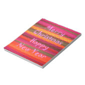 Vrolijk kerstmooi nieuwjaarskleurenontwerp notitieblok (Linkerzijde)