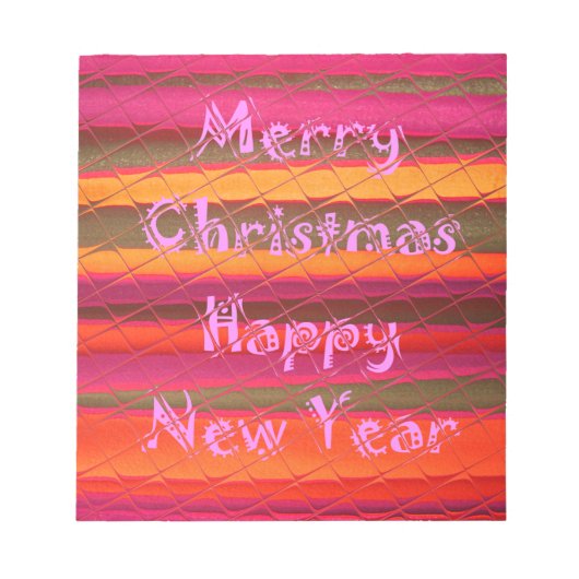 Vrolijk kerstmooi nieuwjaarskleurenontwerp notitieblok (Voorkant)