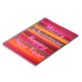 Vrolijk kerstmooi nieuwjaarskleurenontwerp notitieboek (Linkerzijde)