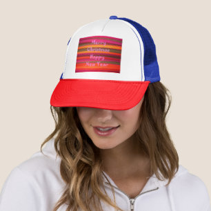 Vrolijk kerstmooi nieuwjaarskleurenontwerp trucker pet