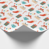 Vrolijk kerstmotief ontwerp cadeaupapier (Hoek)